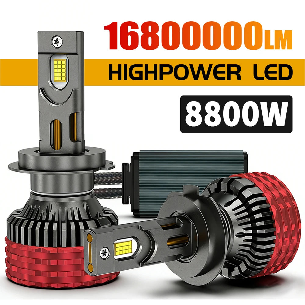 8800W 16800000LM Canbus H4 H7 H1 LED H3 H8 H9 H11 9005 9006 9012 HB3 HB4 Car LED Headlight
