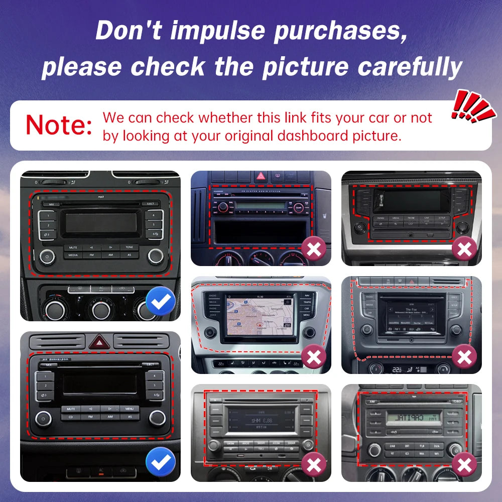 7" HD Car Radio Wireless CarPlay Android Auto Stereo Audio For Volkswagen/Seat/Skoda/Passa | AUTOKITSHOP