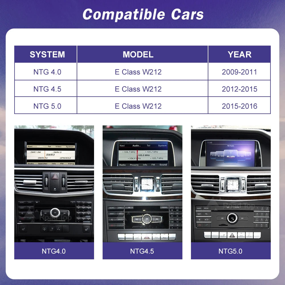 Android Auto Wireless CarPlay Linux Car Multimedia Touch Screen for Mercedes Benz E Class  | AUTOKITSHOP
