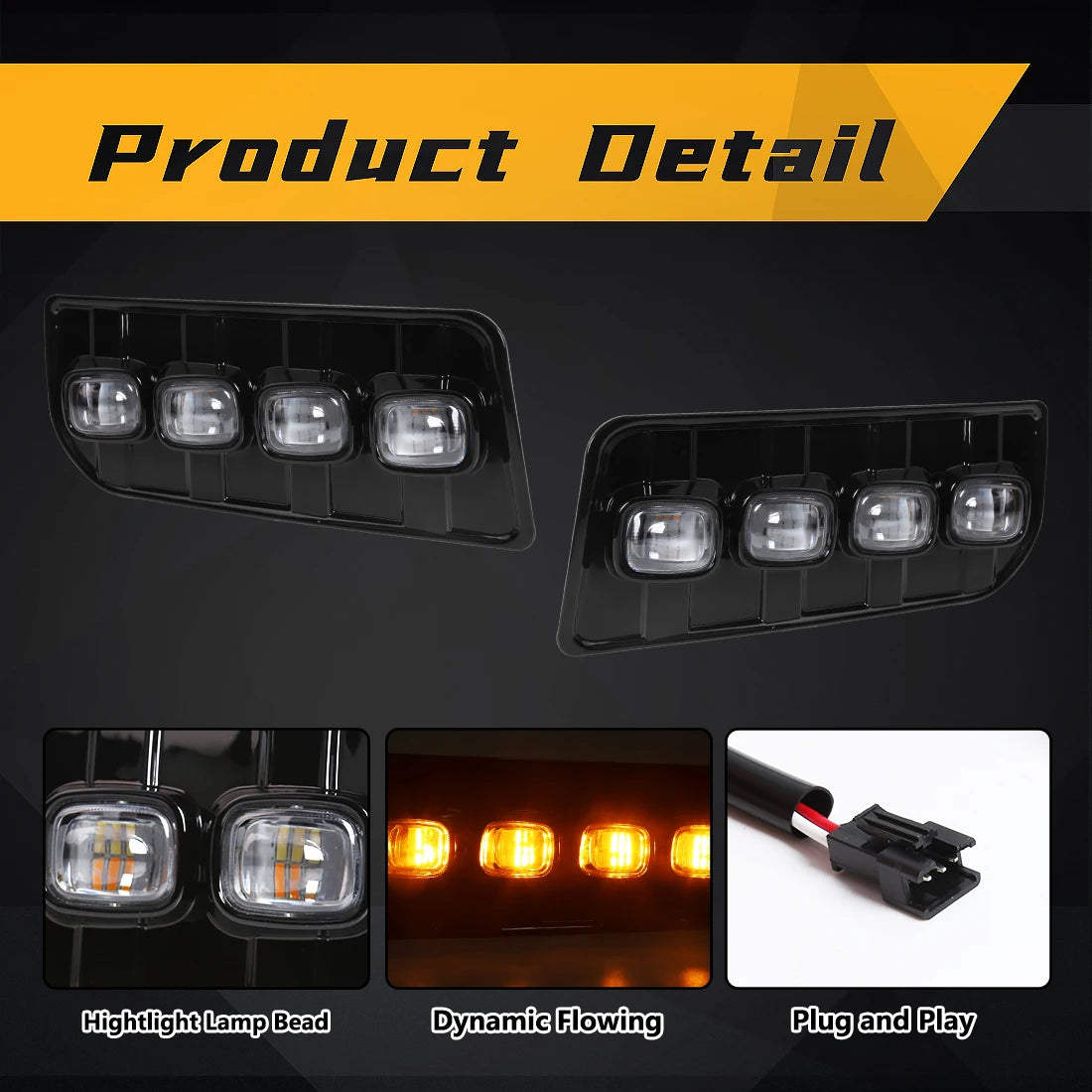 DRL Daytime Running Lights Bumper Lamp for Toyota 4Runner 4 Runner Limited LTD 2013 - 2022 | AUTOKITSHOP