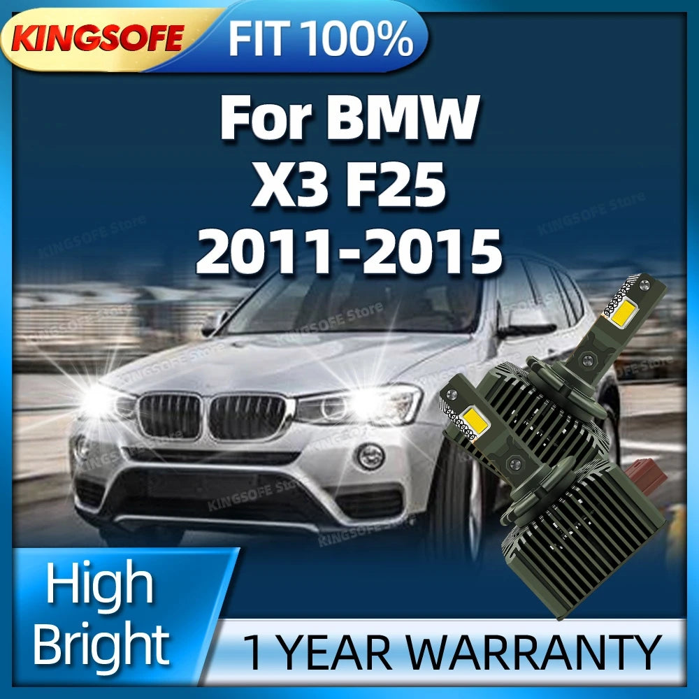 LED Car Headlights HID Bulbs D1S Turbo Lights 50000LM 6000K Auto Lamp For BMW X3 F25 2011