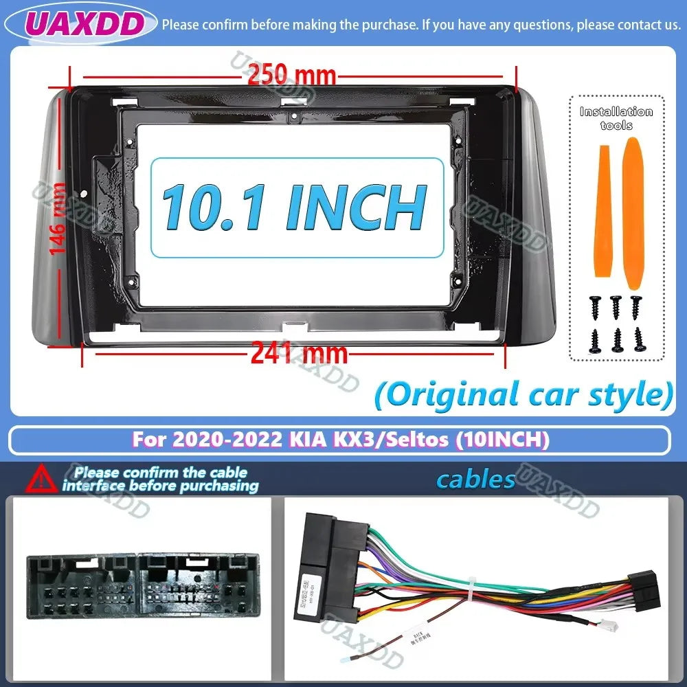 10.1INCH Car Radio Frame for kia KX3 Sonet Seltos 2020-2022 Audio Android Player Fascia Da