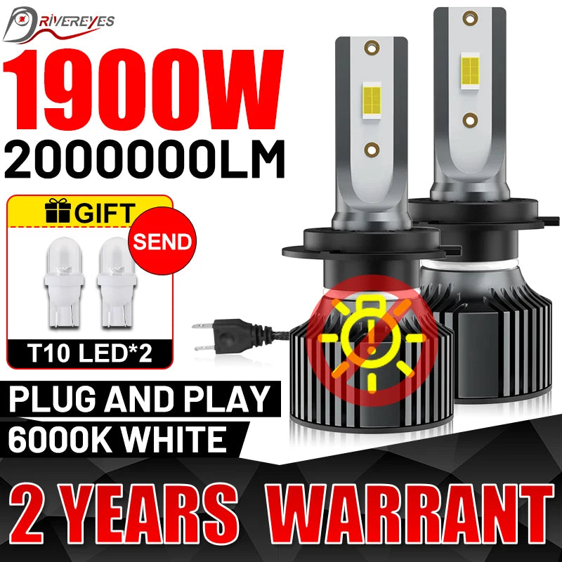 H1 H3 H4 H7 Led Headlights car Plug and Play High Power CANBUS H11 H8 H9 HB3 HB4 9005 9006