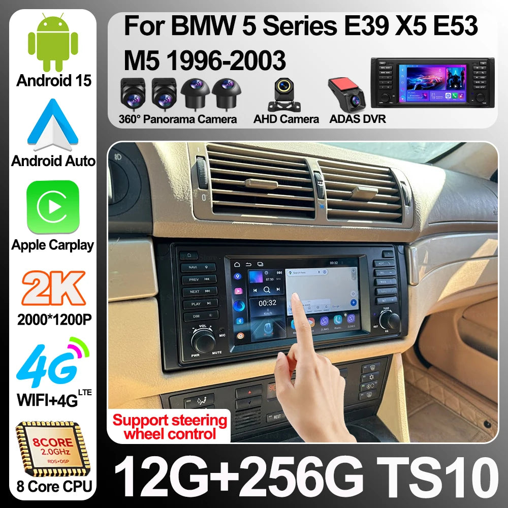 Android 16 For Bmw 5 Series E39 X5 E53 M5 1996-2003 Auto Carplay Car Radio Multimedia Ster | AUTOKITSHOP