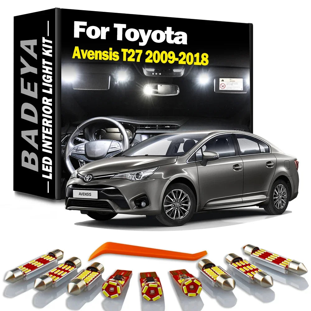 14-Piece LED Interior Light Kit for Toyota Avensis T27 2011- 2014 - Canbus Dome Map Door Trunk Bulbs | AUTOKITSHOP