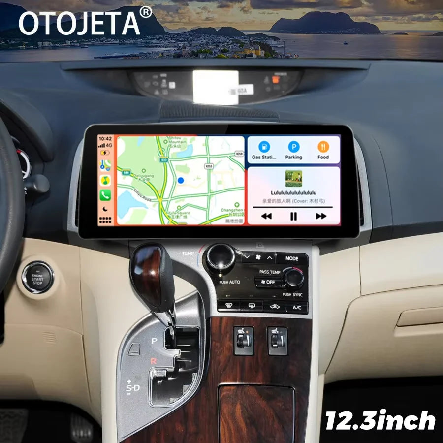 12.3inch Android 14 Wide Screen For Toyota Venza 2008-2016 Multimedia Car Video Player 2Di