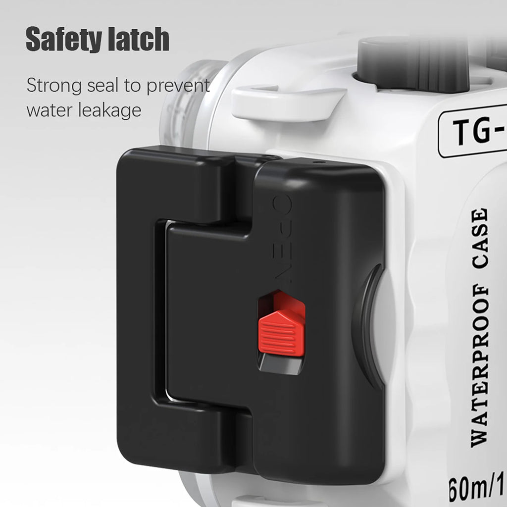 TG7 Camera Waterproof Case Housing Case for Action Camera Underwater 60m Diving Protective Case  - Automotive LED Light