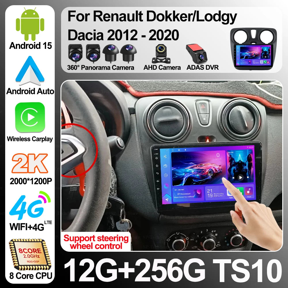 Android 16 For Renault Dokker/lodgy Dacia 2012-2020 Car Radio Stereo Head Unit Multimedia  | AUTOKITSHOP