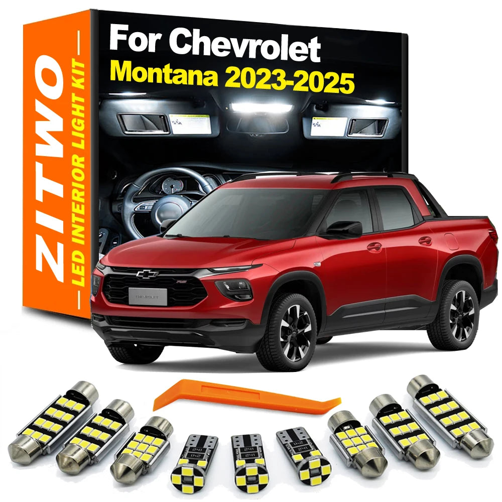 ZITWO 7Pcs LED Interior Light License Plate Lamp Kit For Chevrolet Chevy Montana 2023 2024 2025 Car Accessories Canbus No Error