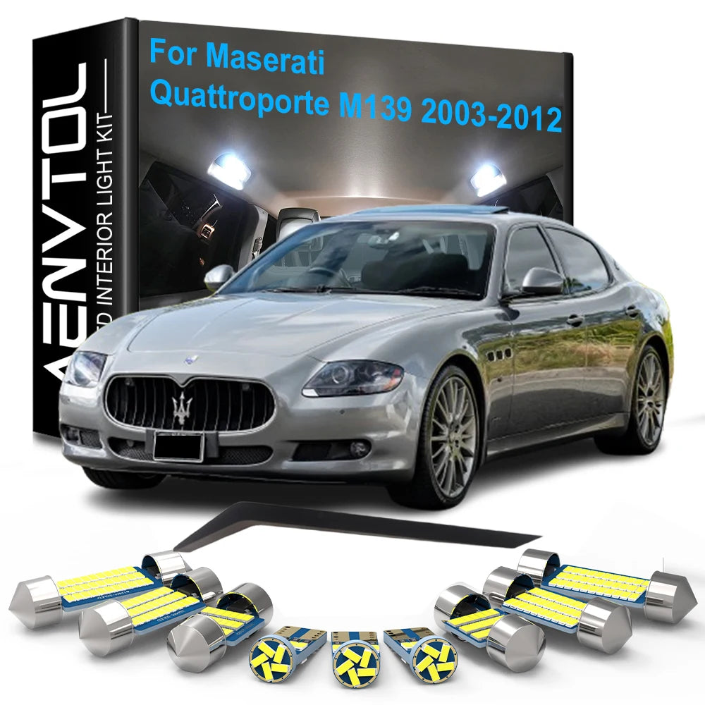 17-Piece LED Interior Light Kit for Maserati Quattroporte M139 2003-2012 - Canbus Dome Map Door Trunk Bulbs | AUTOKIT...