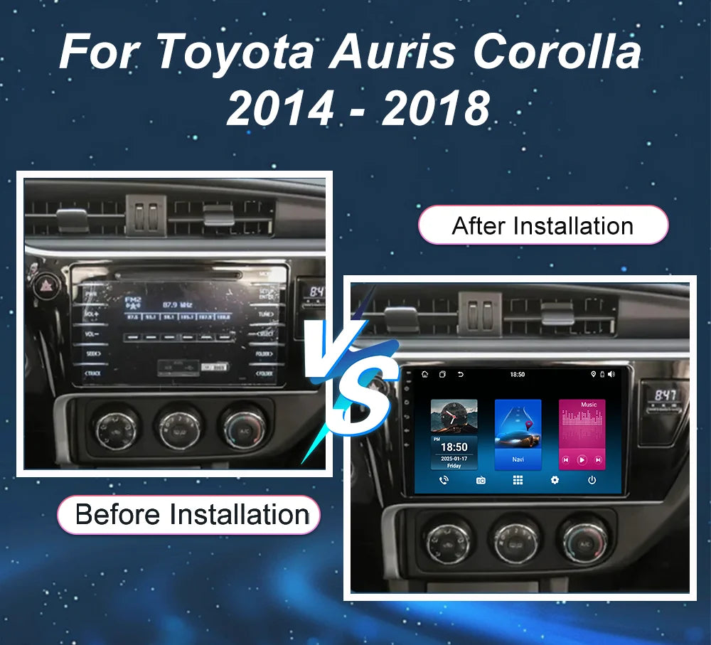 Car Android 16 For Toyota Auris 2014 2015 2016 2017 2018 Corolla Altis Hybrid Auto Radio M