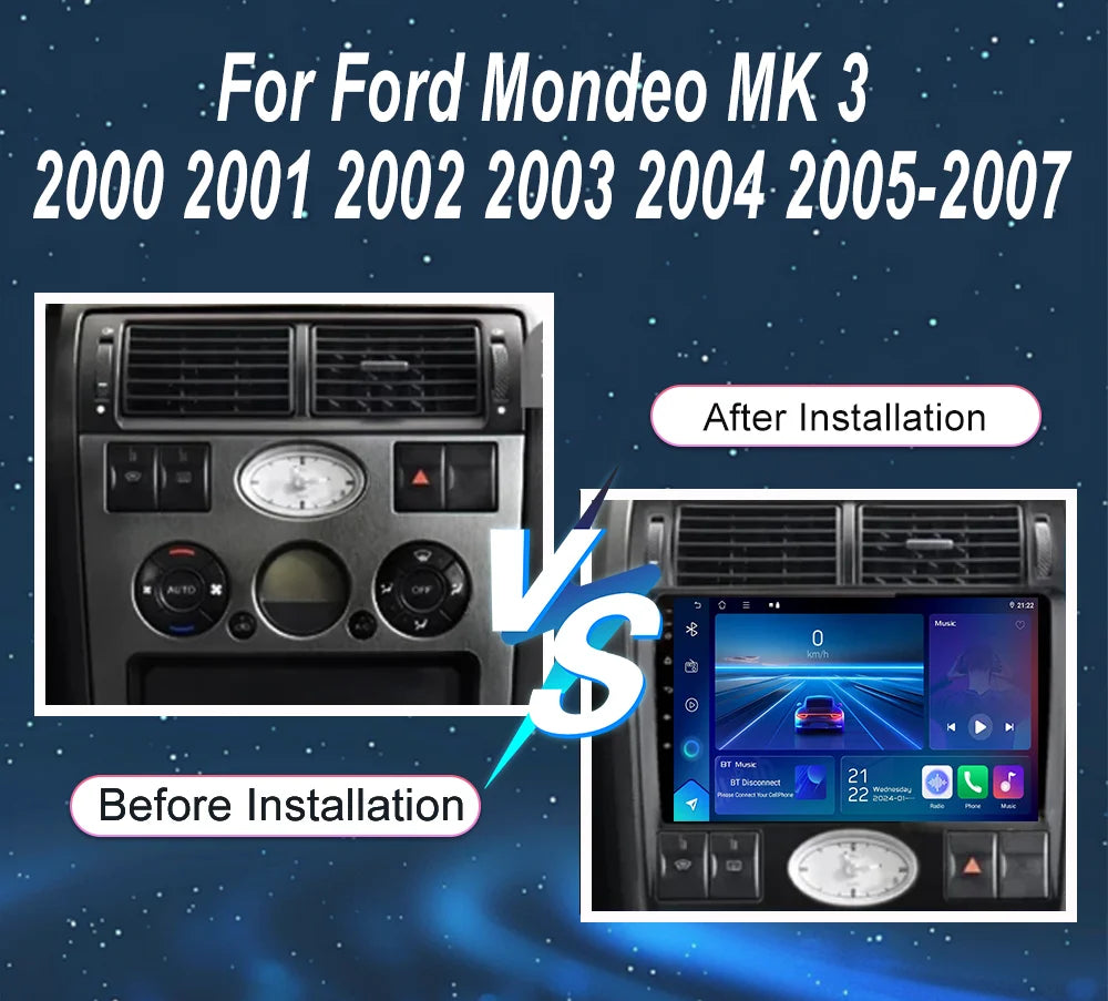 Android 16 Radio Stereo For Ford Mondeo MK 3 2000 2001 2002 2003 2004 2005-2007 Auto Multi