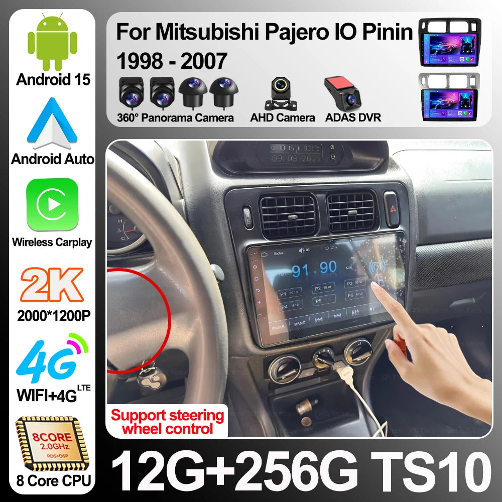 Android 16 For Mitsubishi Pajero Io Pinin 1998-2007 Car Radio Multimedia Video Player Touc | AUTOKITSHOP