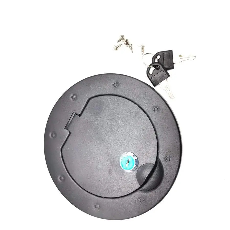 For 07-18 Jeep Wrangler JK Aluminum Gas Tank Cap Locking Fuel Filler Door Cover