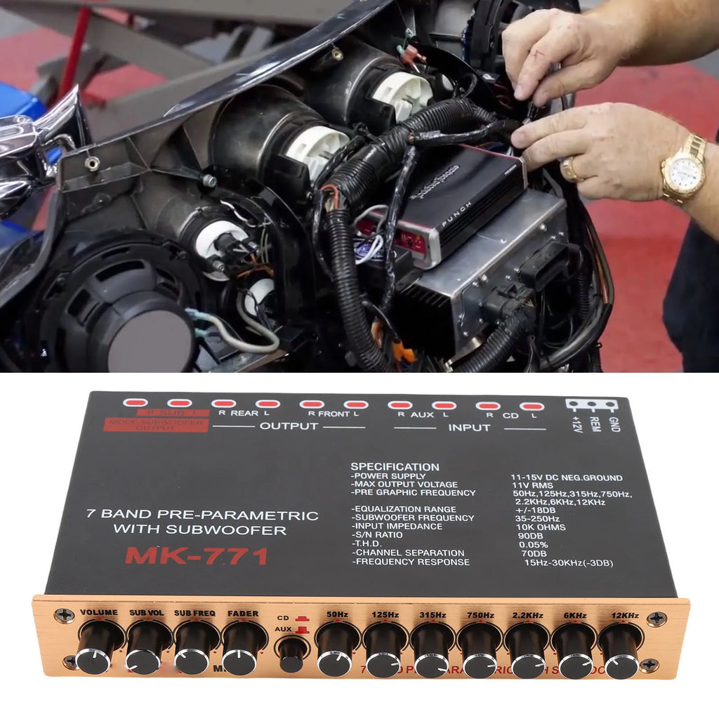 Car Stereo Equalizer Variable Gain Adjustment Front Rear Subwoofer Output 7 Band Car Graphic Equ - Automotive LED Light