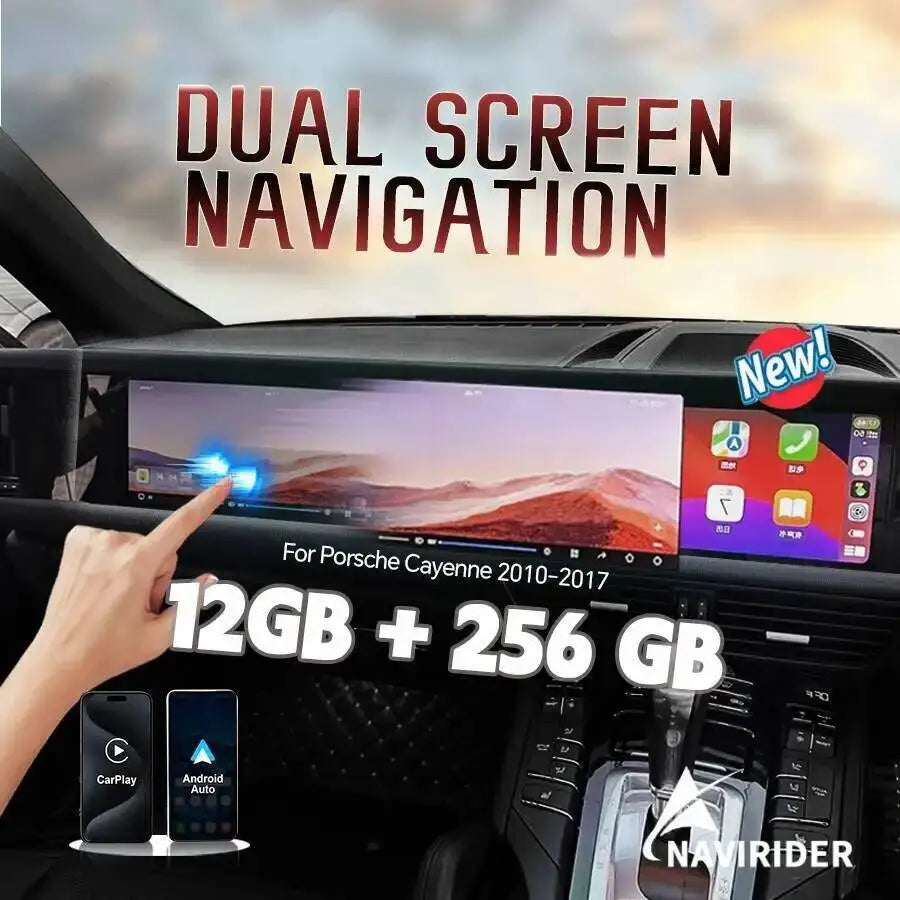12.3inch Dual Screen Android15 Carplay For Porsche Cayenne 2010-2017 GPS Upgraded 2025 Car | AUTOKITSHOP