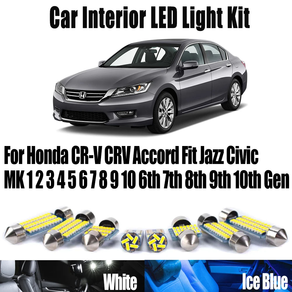 LED Interior Light Kit for Honda CR-V CRV Accord Fit Jazz Civic MK 1 2 3 4 5 6 7 8 9 10 6th 7th 8th 9th 10th Gen Car ...