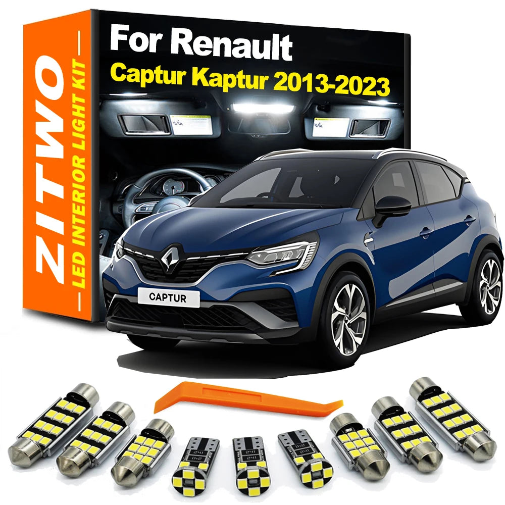 10Pcs Interior LED Bulb Map Reading Light Kit For Renault Captur Kaptur 2013- 2017 2018 2019 2020 2021 2022 2023 Car Accessories