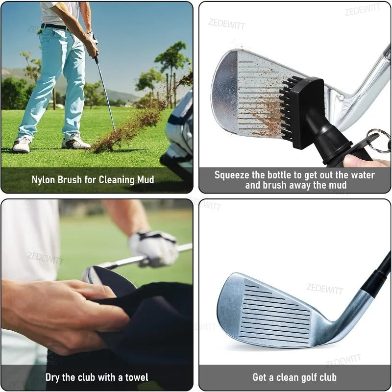 Durable Golf Club Brush Groove Cleaner With Snap Clips Golf Club Cleaner Tool Golf Accessories F - Automotive LED Light
