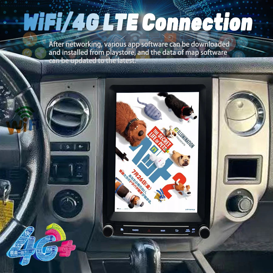 For Ford F150 F250 F350 F450 F650 2013-2015 Android Auto Stereo Car Multimedia Player Radi