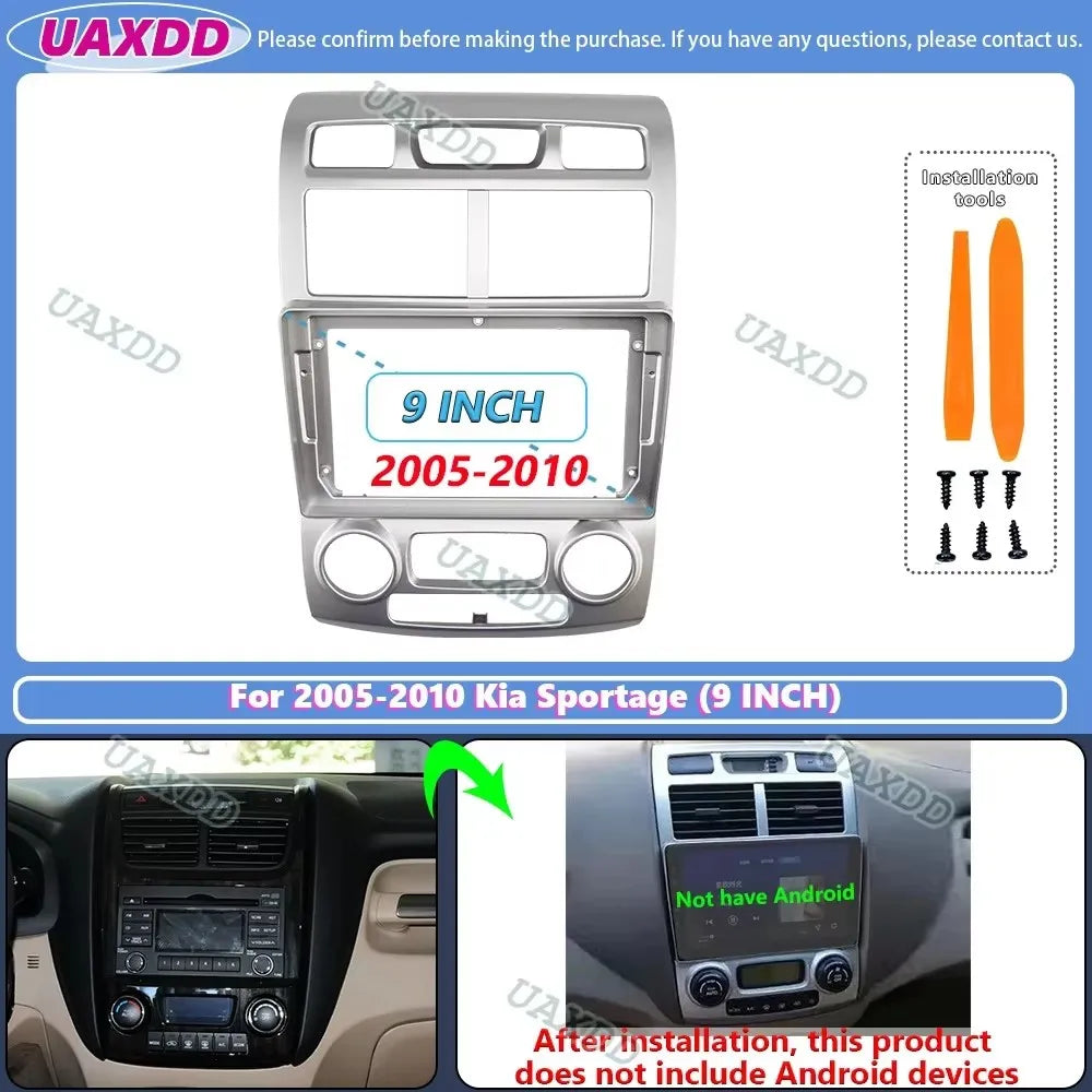 For 2005-2013 Kia Sportage 9INCH 2 Din Car stereo radio Android frame panel fascia cable v