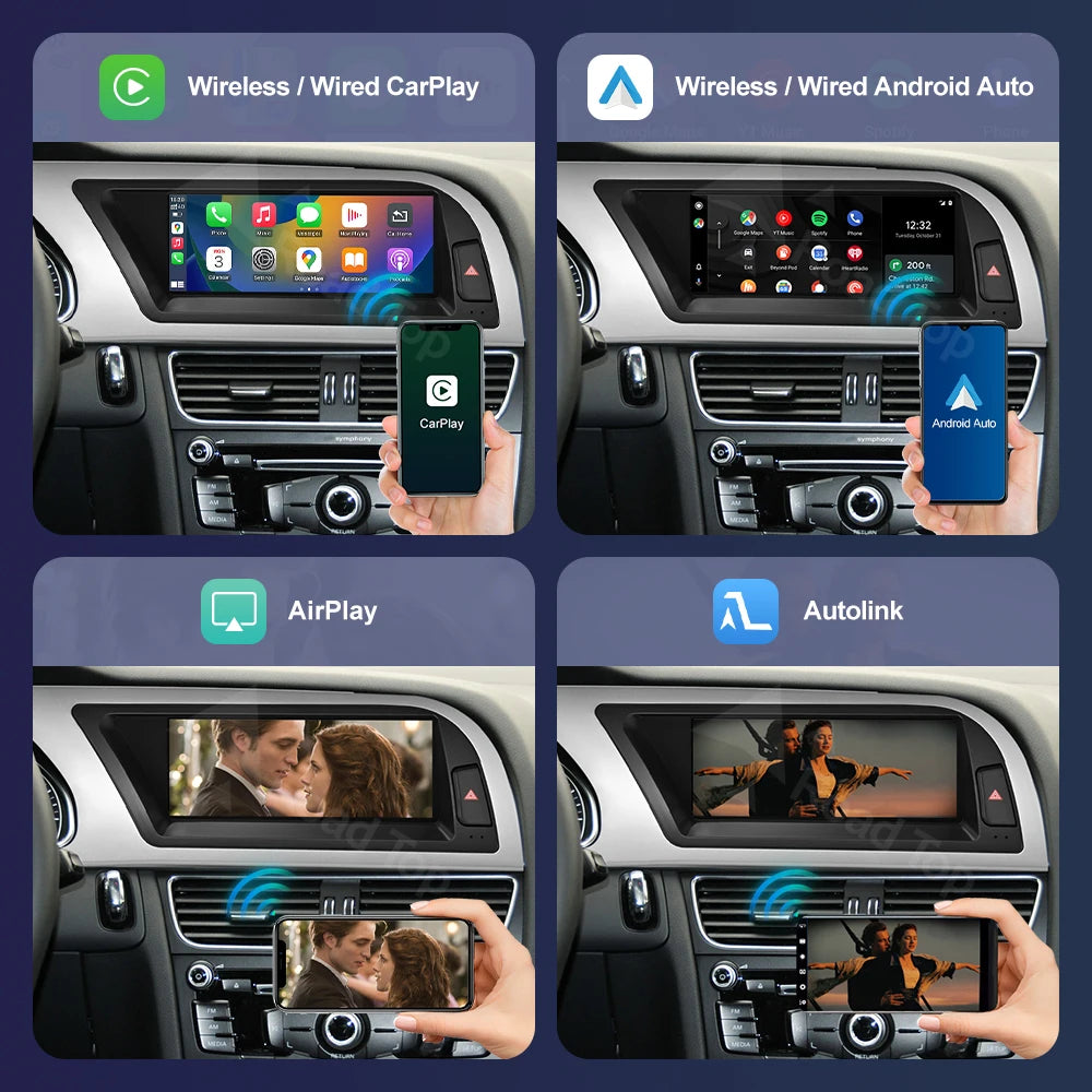 Road Top Radio Multimedia Linux Screen For Audi A4 A5 2009-2015 Wireless CarPlay Android A