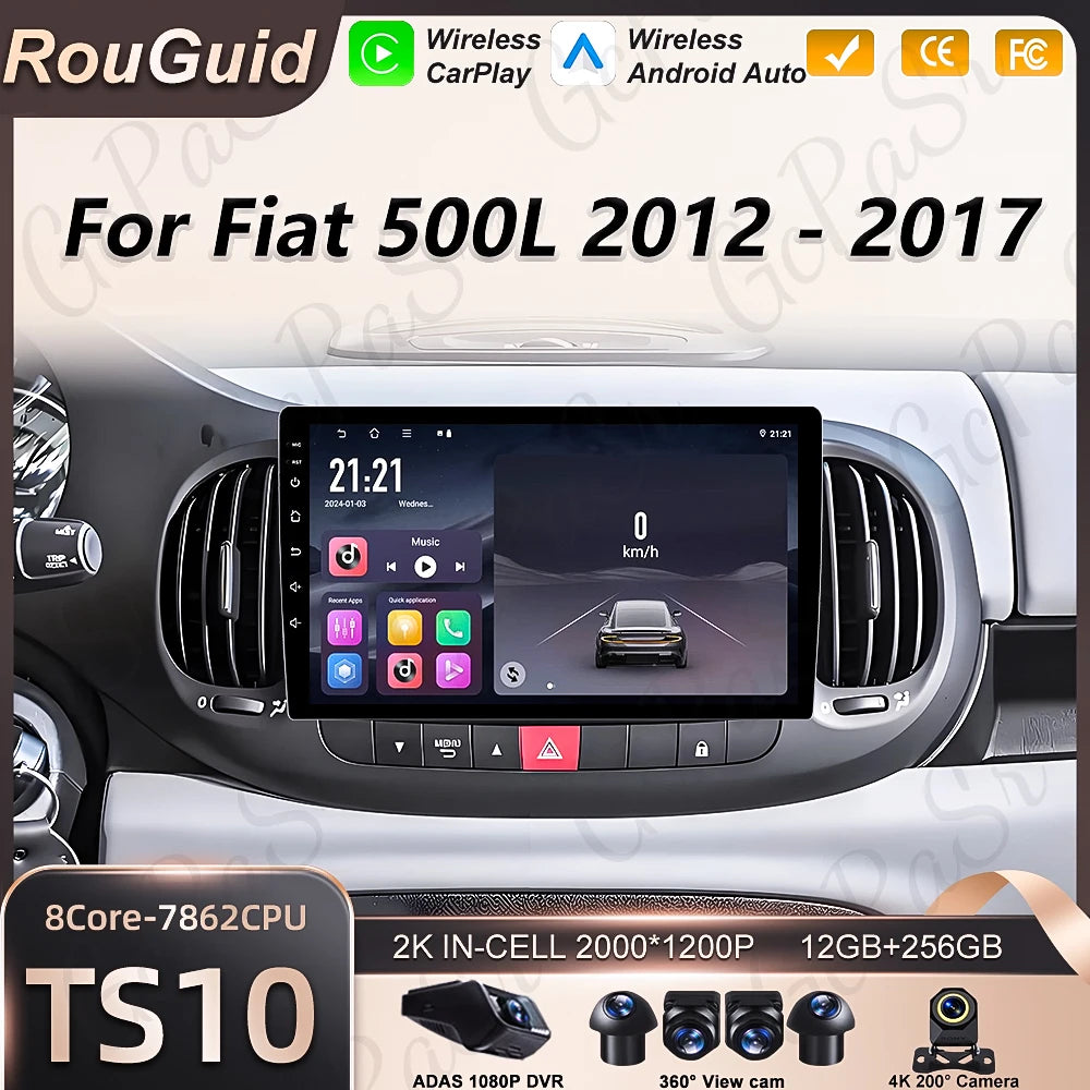 Android 16 Car Radio For Fiat 500L 2012 2013 2014 2015 2016 2017 Multimedia Player Carplay | AUTOKITSHOP