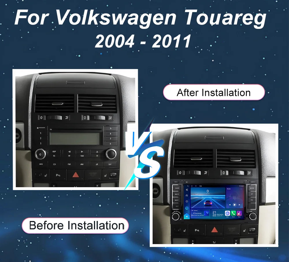 7'' Android 16 Car Radio Carplay Android Auto For Volkswagen Touareg 2004 - 2011 Naviagtio