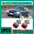 2X 6000K White Canbus H7 LED Headlight 30000LM 150W Plug and Play For BMW 328i 2007 2008 2