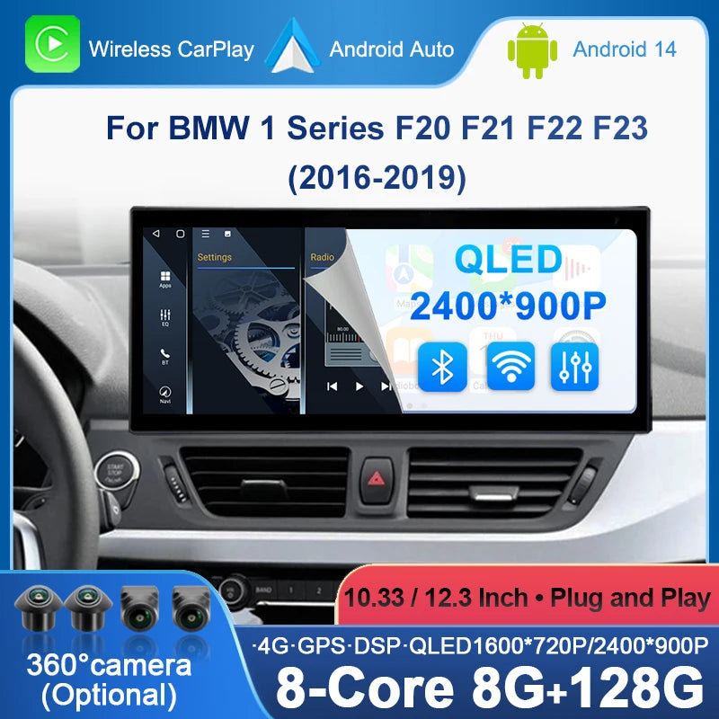 Wireless Carplay Navi GPS car accessories For BMW 1 Series F20 F21 F22 F23 2016-2019 Andro