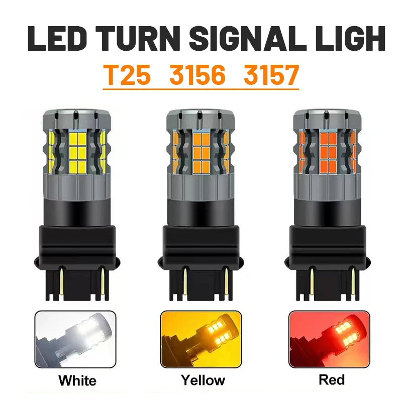 3156 P27W 3157 P27W/7W T25 Led Bulbs Canbus Turn Signal Brake Lamp Backup Reverse Lamp Car