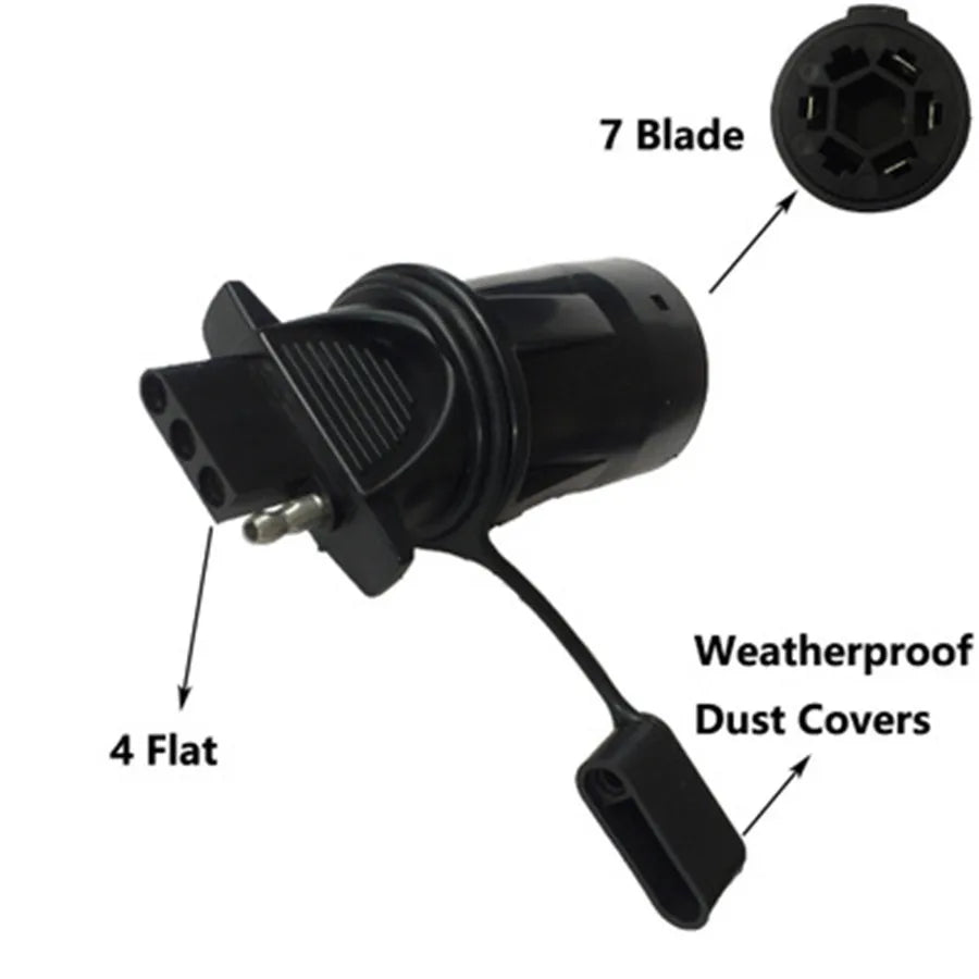 7 Way to 4 Way Trailer Plug Adapter For RV Trailer Camper
