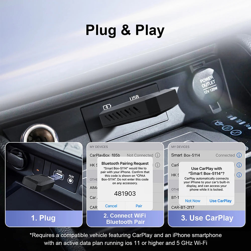 Carplay Wireless Adapter Android Auto 2in 1 Smart Dongle 2025 5G WIFI For iphone Android P | AUTOKITSHOP