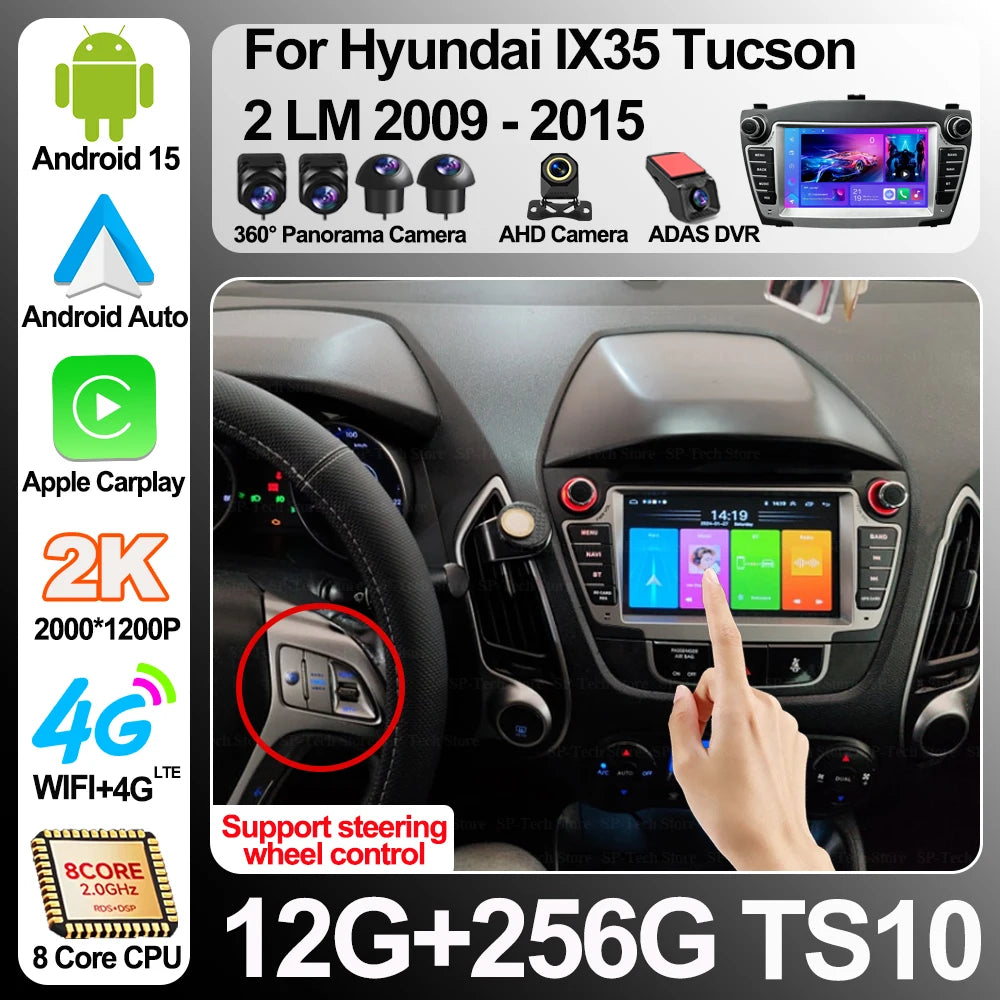 Android 16 Carplay For Hyundai Ix35 Tucson 2 Lm 2009 - 2015 Car Radio Multimedia Video Pla | AUTOKITSHOP