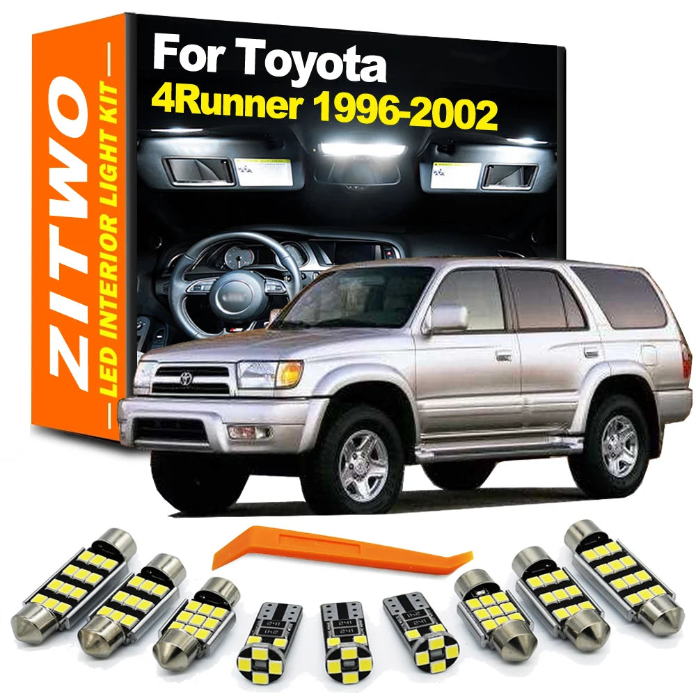 ZITWO 13Pcs LED Interior Map Dome Bulb License Plate Light Kit For Toyota 4Runner MK3 1996 1997 1998 1999 2000 2001 2002 Canbus