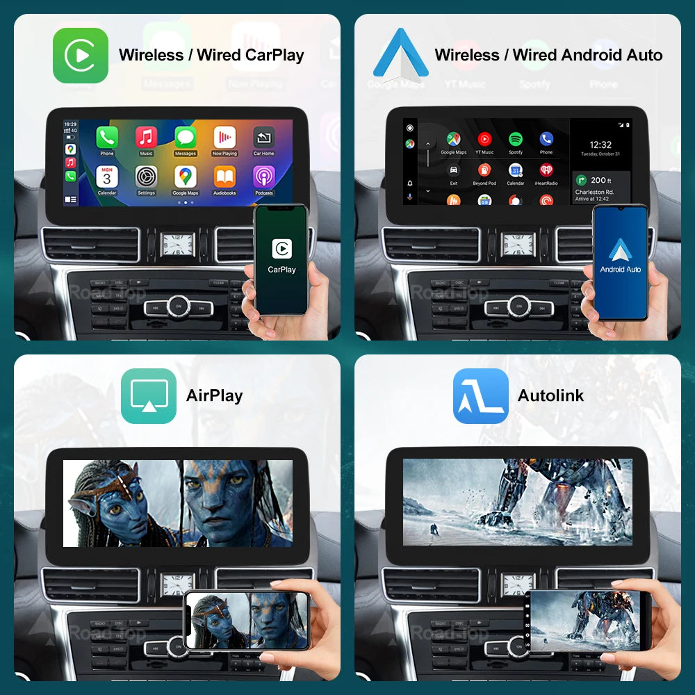 DE 12.3' Wireless CarPlay Android Auto Multimedia Linux NTG4.5 System Screen for Mercedes-