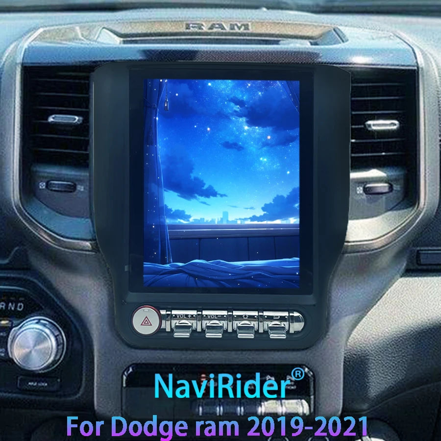 Car Radio GPS Video Player 10.4" Android 14 Screen For Dodge Ram 2019-2021Carplay Navigati