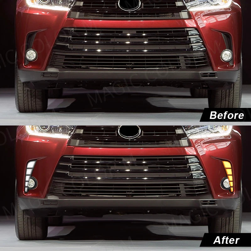 LED Daytime Running Light For Toyota Highlander 2017 2018 2019 DRL Front Bumper Daylights  | AUTOKITSHOP