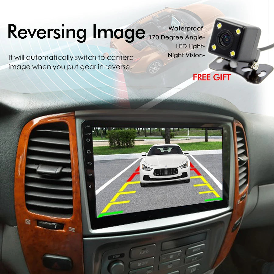 8GB+128GB AI Voice Wireless CarPlay Car Radio For Toyota Land Cruiser LC100 For Lexus LX47