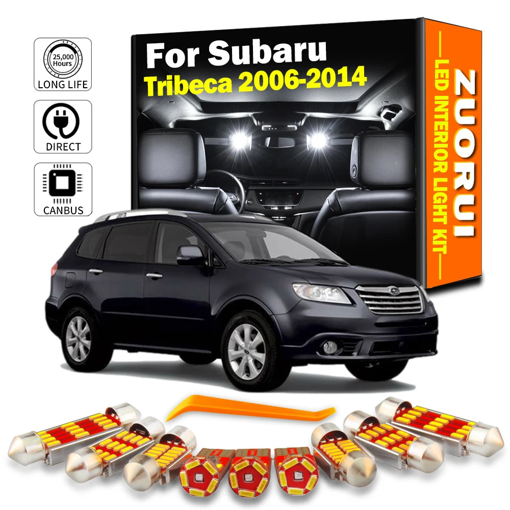 15-Piece LED Interior Light Kit for Subaru Tribeca - Canbus Error-Free Bulbs | AUTOKITSHOP