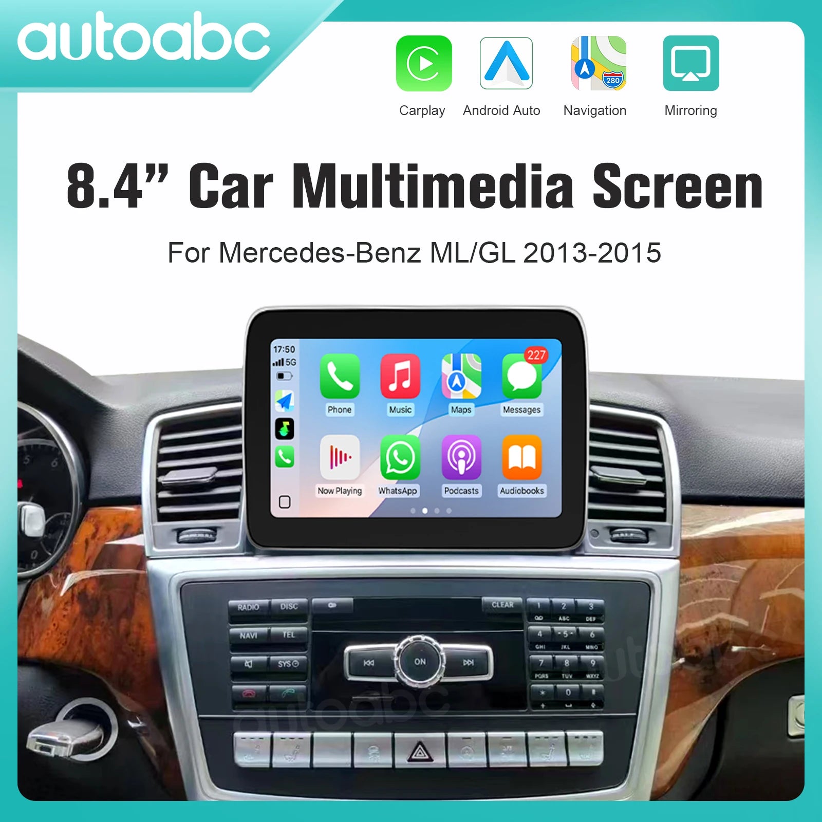 AUTOABC Wireless Carplay/Linux 8.4'‘ for Mercedes Benz ML W166 ML350 GL X166 2013-2015 Tou | AUTOKITSHOP