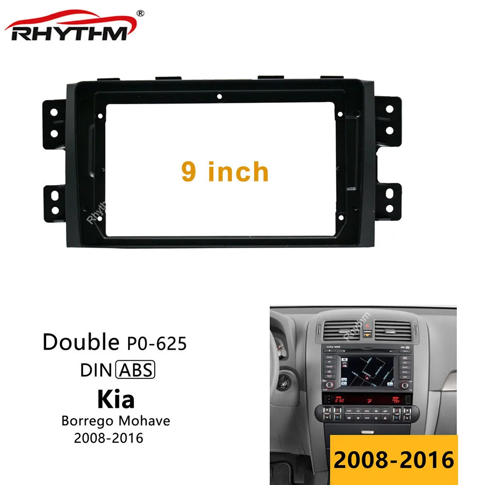9 Inch Car Fascia For Kia Borrego Mohave 2008-2016 Double Din Car dvd Frame Dashboard Audi | AUTOKITSHOP