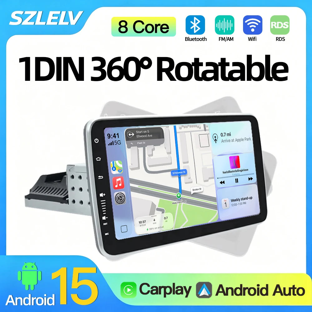 SZLELV Android 15 Auto Carplay 1Din Universal CD Multimedia Radio Car Player Autoradio WIF