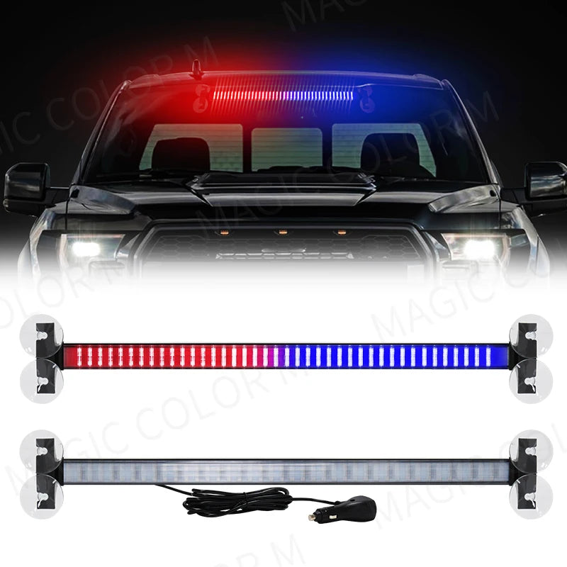 LED Strobe Police Lights For Auto Emergency Grill Warning Lamp 80 led Windshield Bar Traff | AUTOKITSHOP