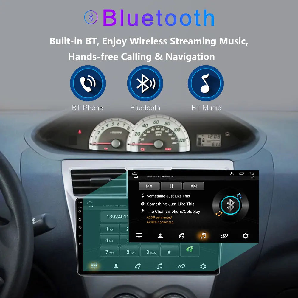 Android 16 Car For Toyota VIOS Yaris 2007-2012 Car Radio Multimedia Video Player Navigatio
