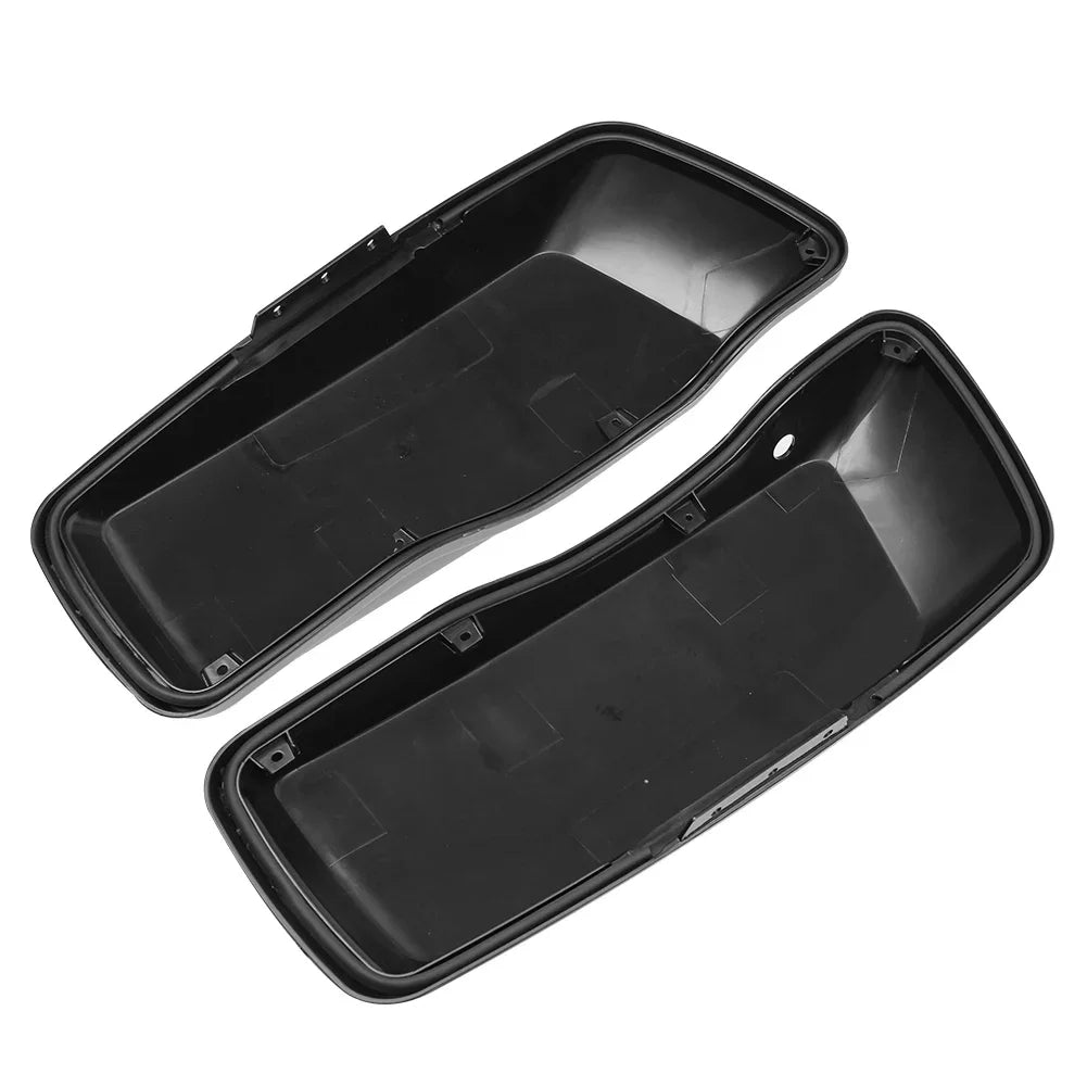 Black Saddlebag Lids Covers Motorcycle Accessories For Harley Touring Road King Street Electra G - Automotive LED Light