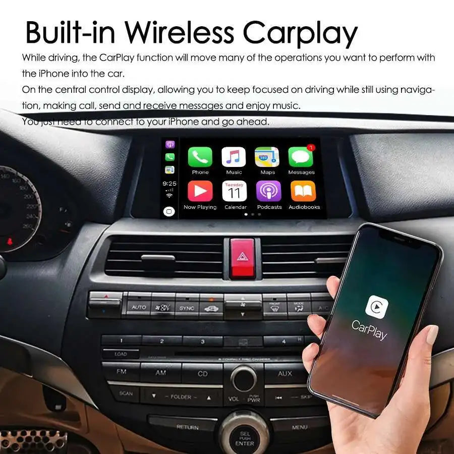 128GB Car Radio Android 14 Multimedia Video Player For Honda Accord 8 Crosstour 2008-2012