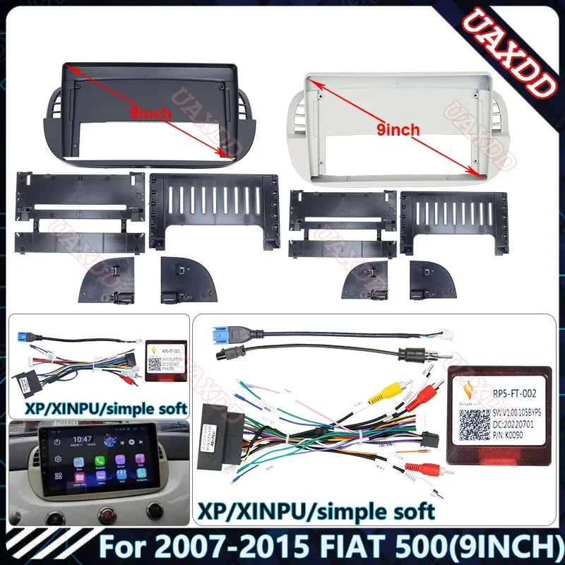 For 2007-2015 FIAT 500 9INCH Car CD MP5 Radio Android Stereo Screens Accessories Navigatio