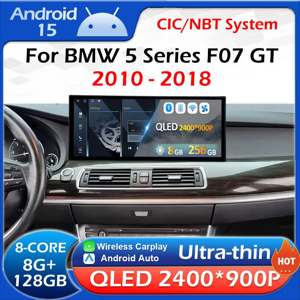 10.33 12.3 inch Android for BMW 5 Series F07 GT 2010 2011 2012 2013 2014 - 2018 CIC NBT Ca | AUTOKITSHOP