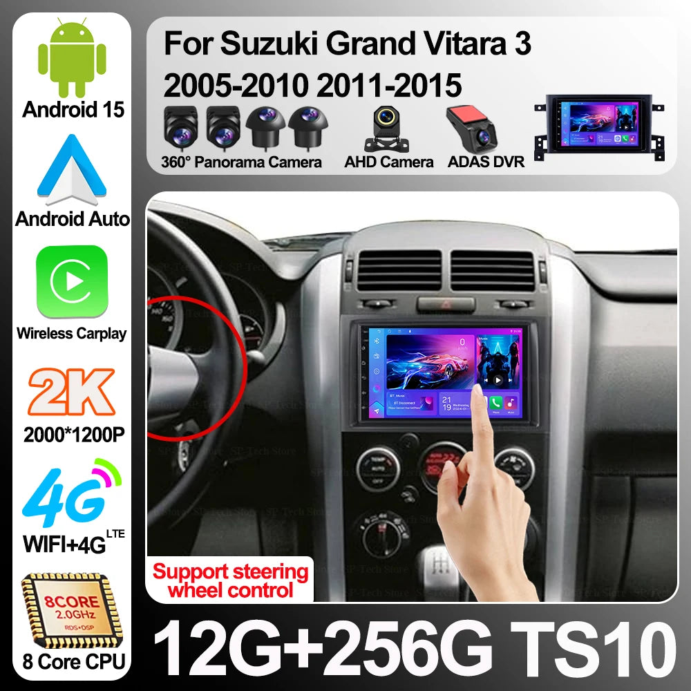 Android 16 For Suzuki Grand Vitara 3 2005-2010 2011-2015 Car Radio Multimedia Gps Navigati | AUTOKITSHOP